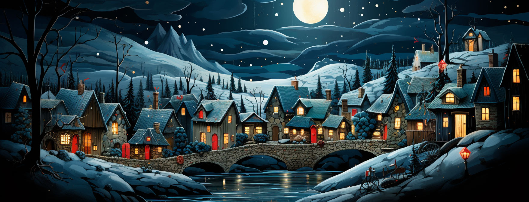 Preview for Winter-village-under-moonlight-christmas-cover-background-f2b58