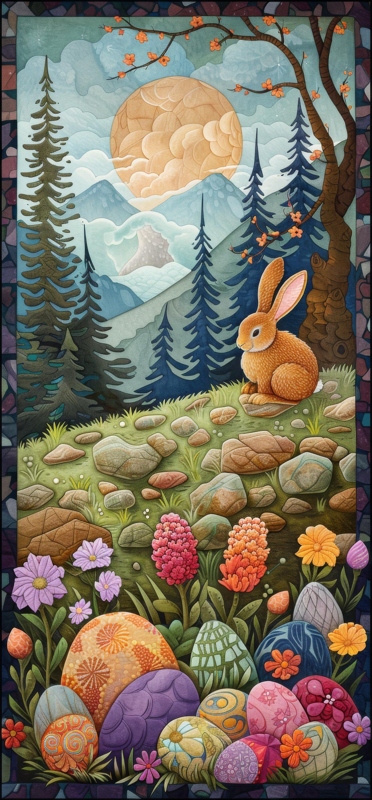 Preview for Easter-bunny-forest-landscape-easter-phone-background-f27d1