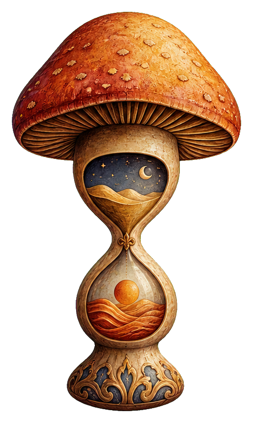 Preview for Mushroom Hourglass Surreal Sticker