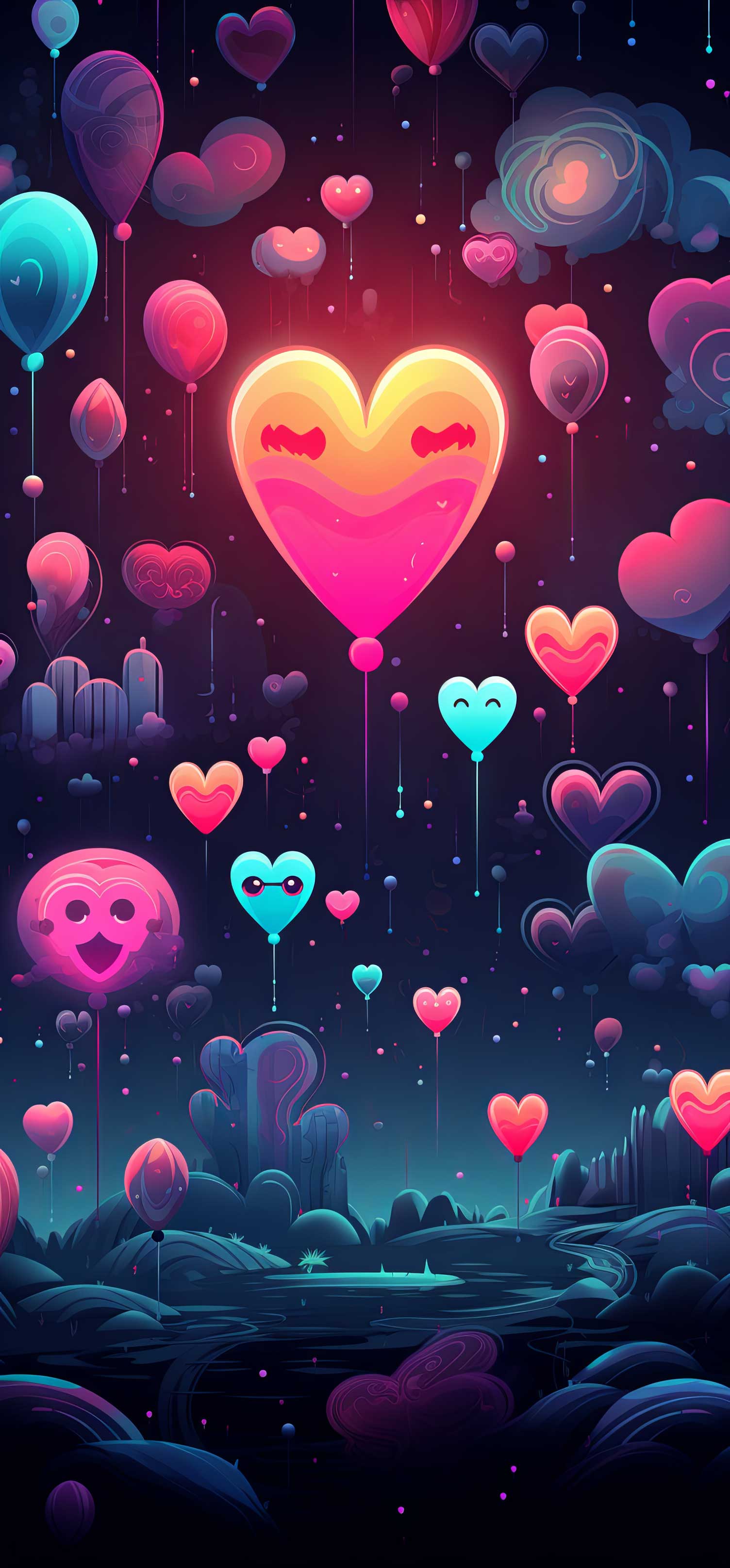 Preview for Whimsical-heart-illustration-heart-phone-background-0350d