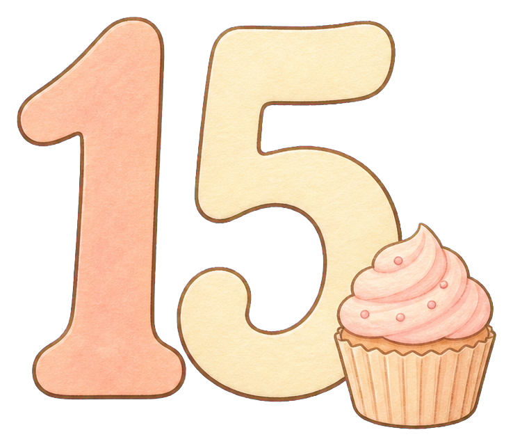 Preview for 15 Pastel Cupcake Birthday Number Sticker