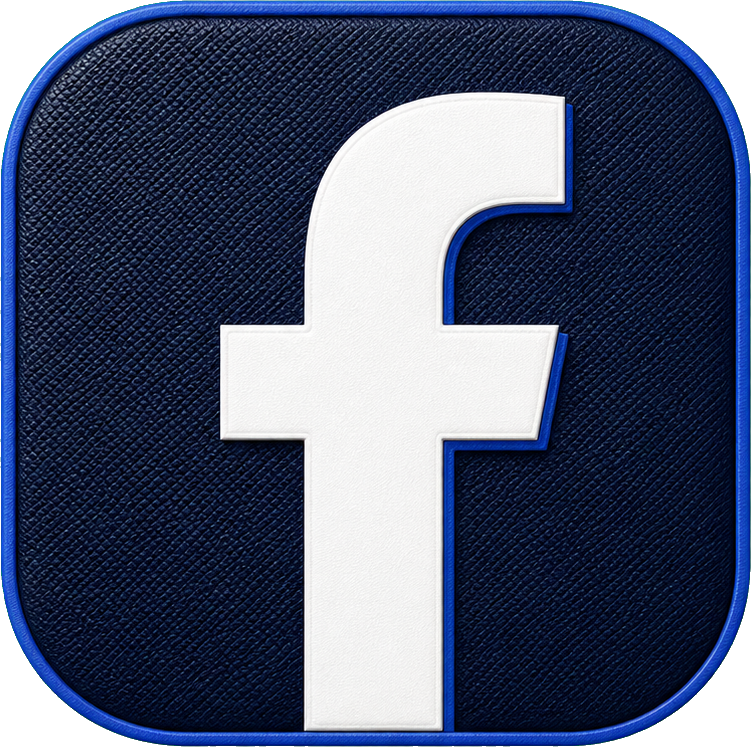White lowercase f on a dark blue textured square app icon
