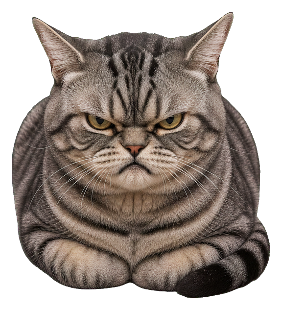 Preview for Grumpy Gray Loaf Cat Sticker
