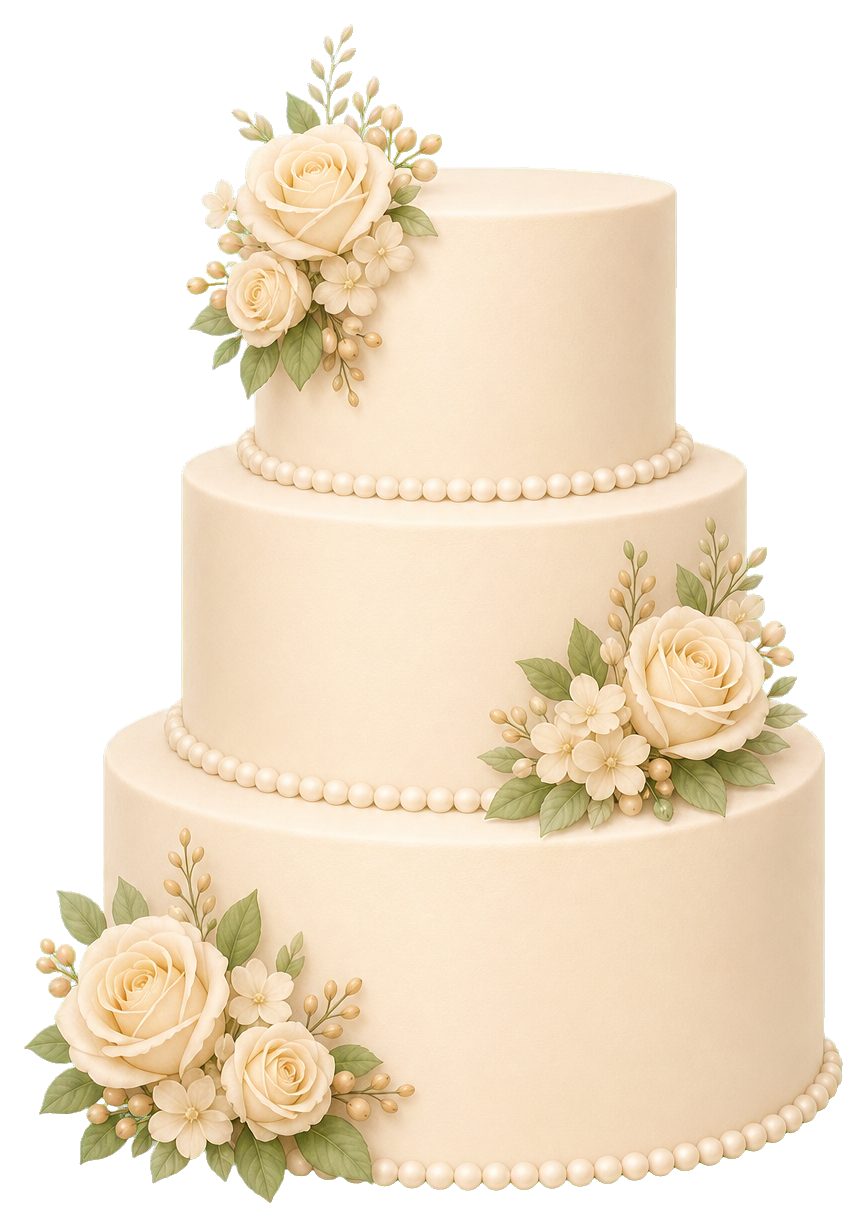 Preview for Wedding Cake Sticker With Floral Details