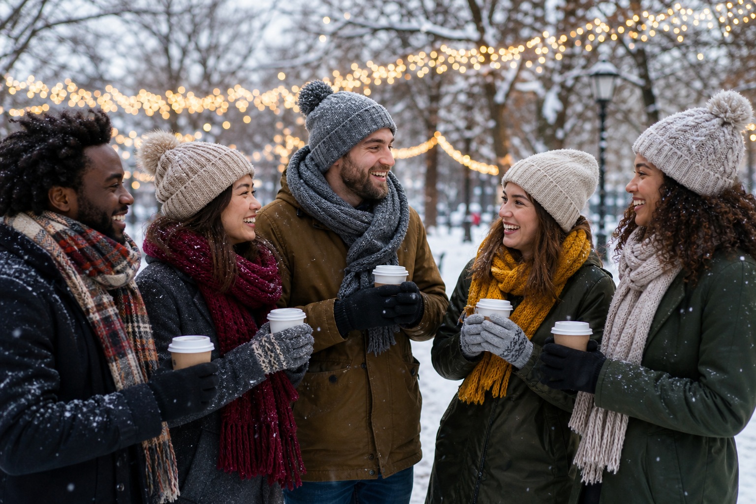 Preview for Winter Friends Group Celebration Background