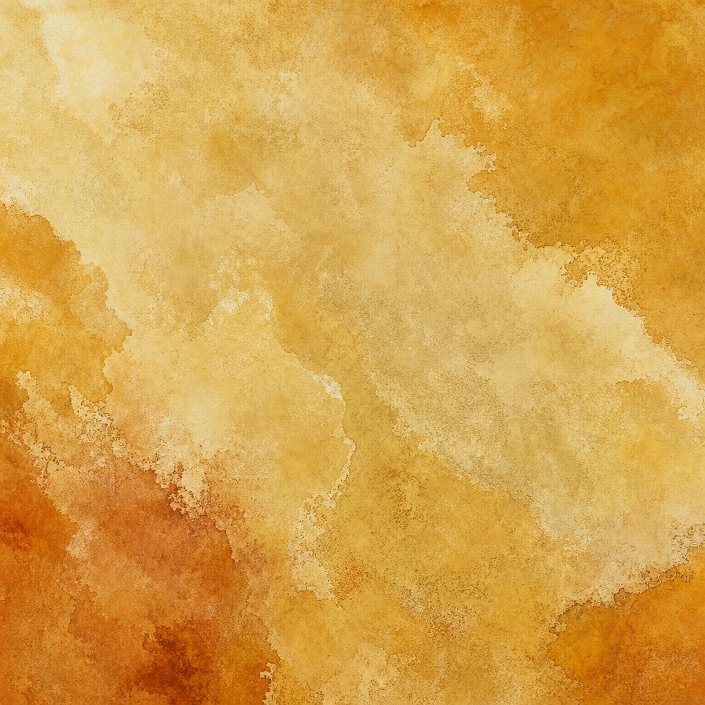Warm ochre watercolor wash with soft abstract texture and cloudy gradients