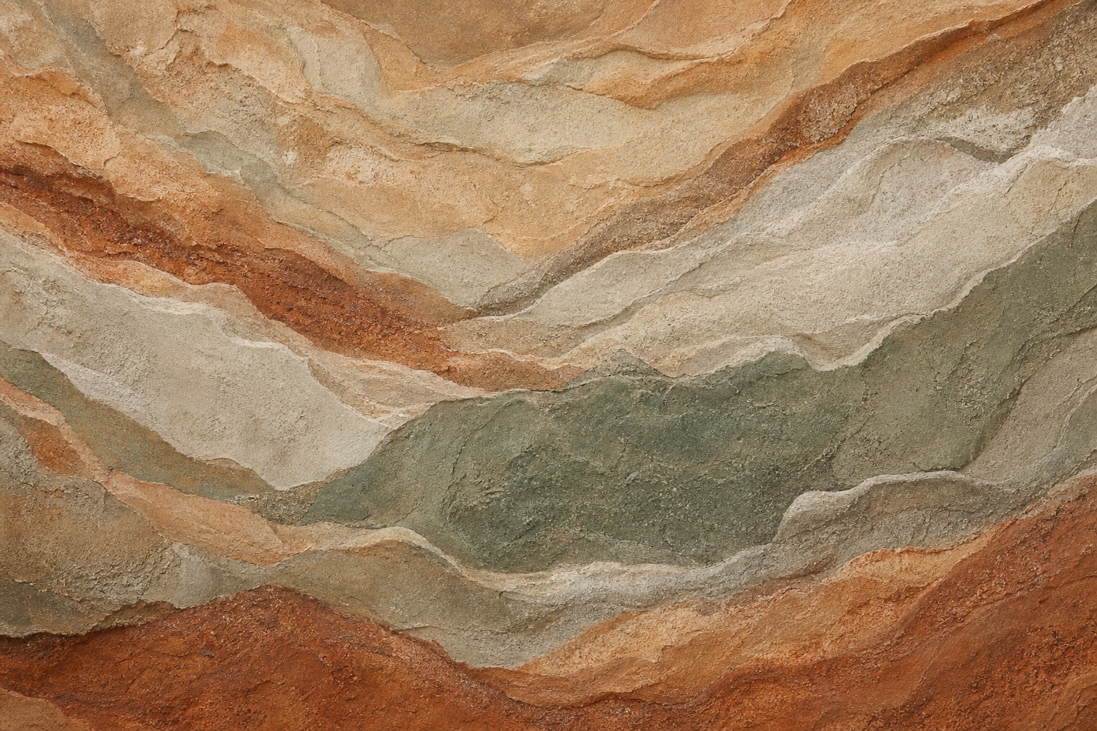 Layered matte clay abstract with earthy neutral bands and textured mineral tones