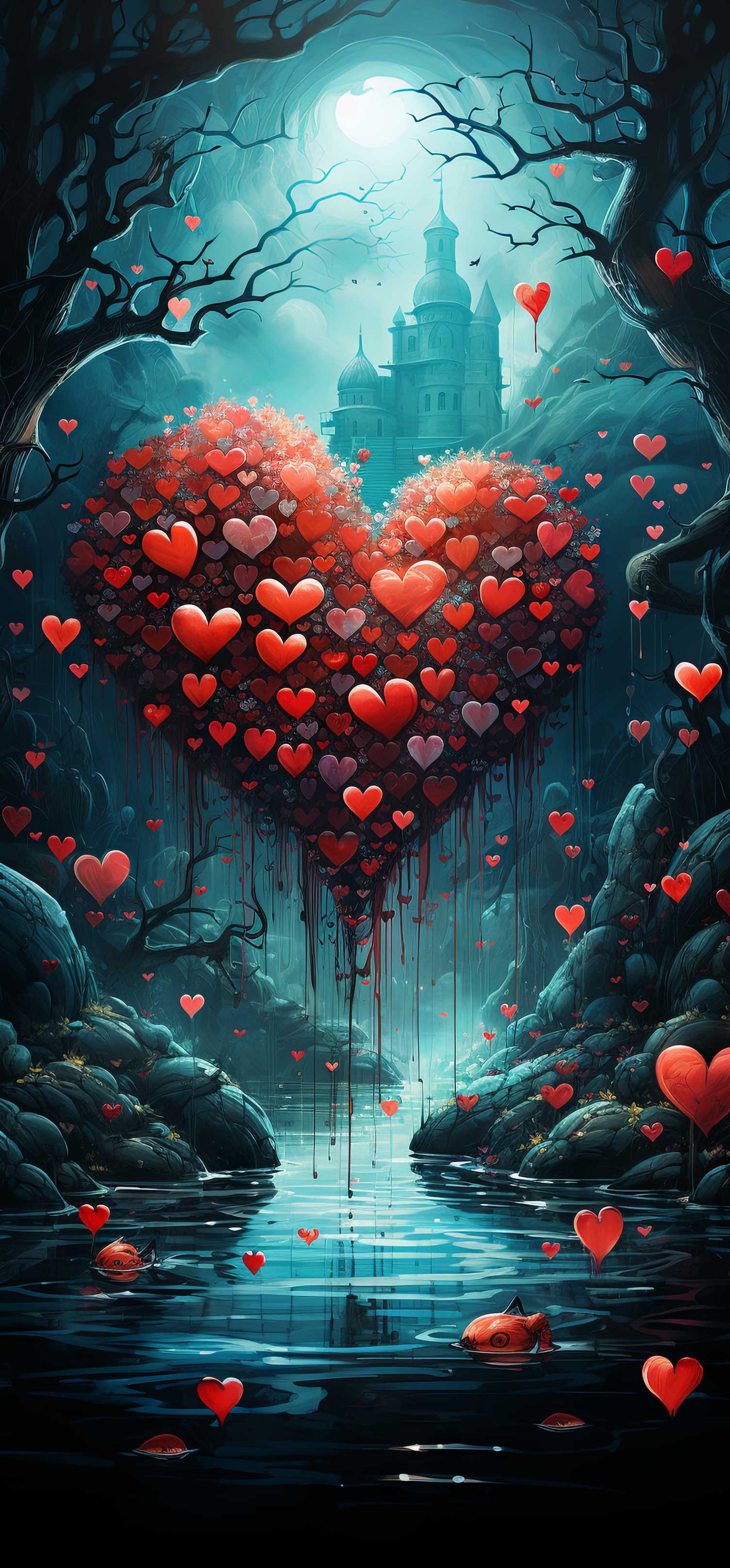 Preview for Surreal-heart-landscape-art-heart-phone-background-ed0c0