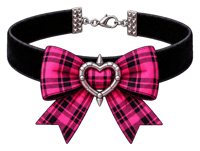 Preview for Pink Plaid Bow Choker Sticker