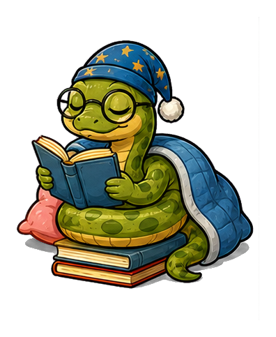 Preview for Sleepy Bookworm Snake Sticker