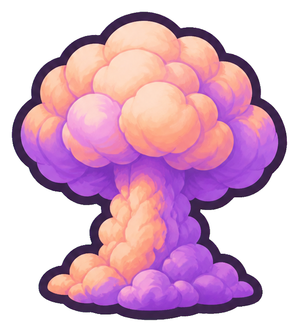 Preview for Peach Lilac Mushroom Puff Sticker