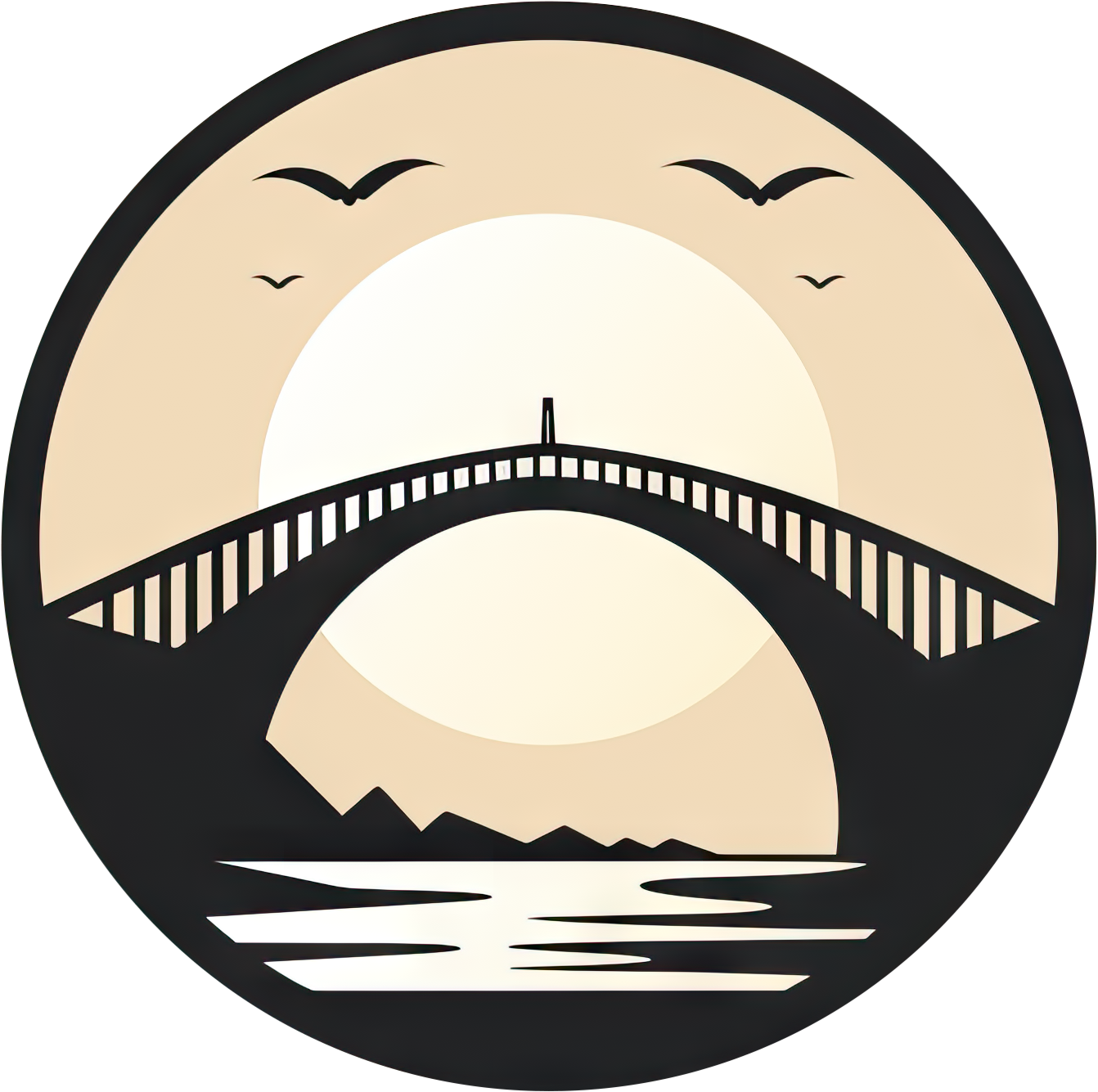 Preview for Bridge-at-sunset-illustration-logo-object-sticker-5c2f8