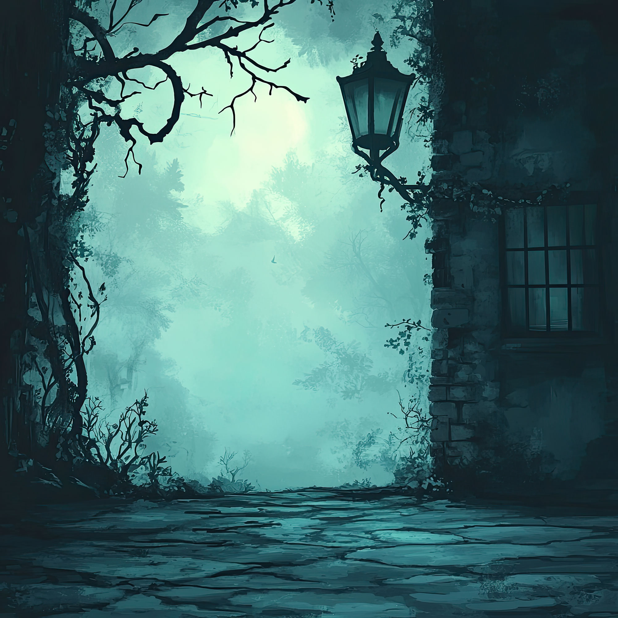 Preview for Mysterious-alleyway-scene-spooky-backdrop-background-fbf17