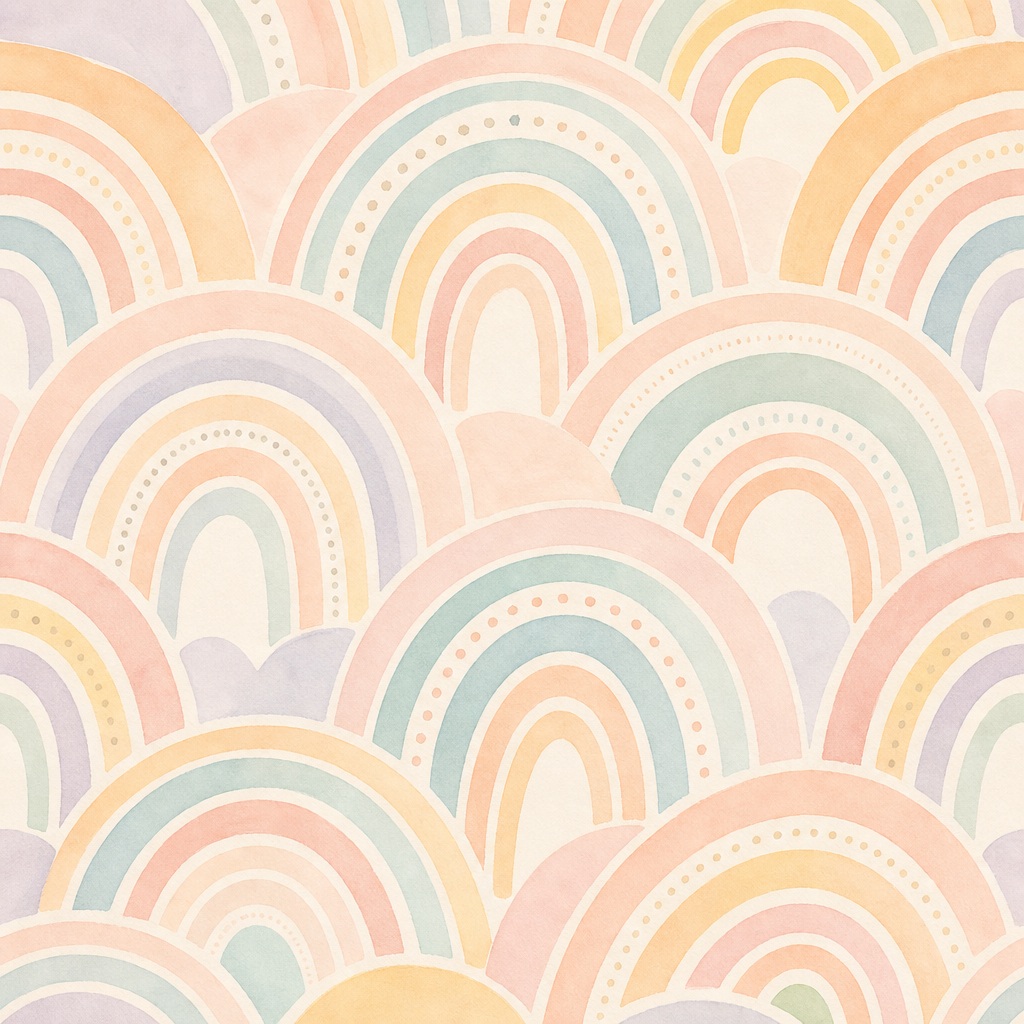 Preview for Baby Pastel Rainbow Arcs Background