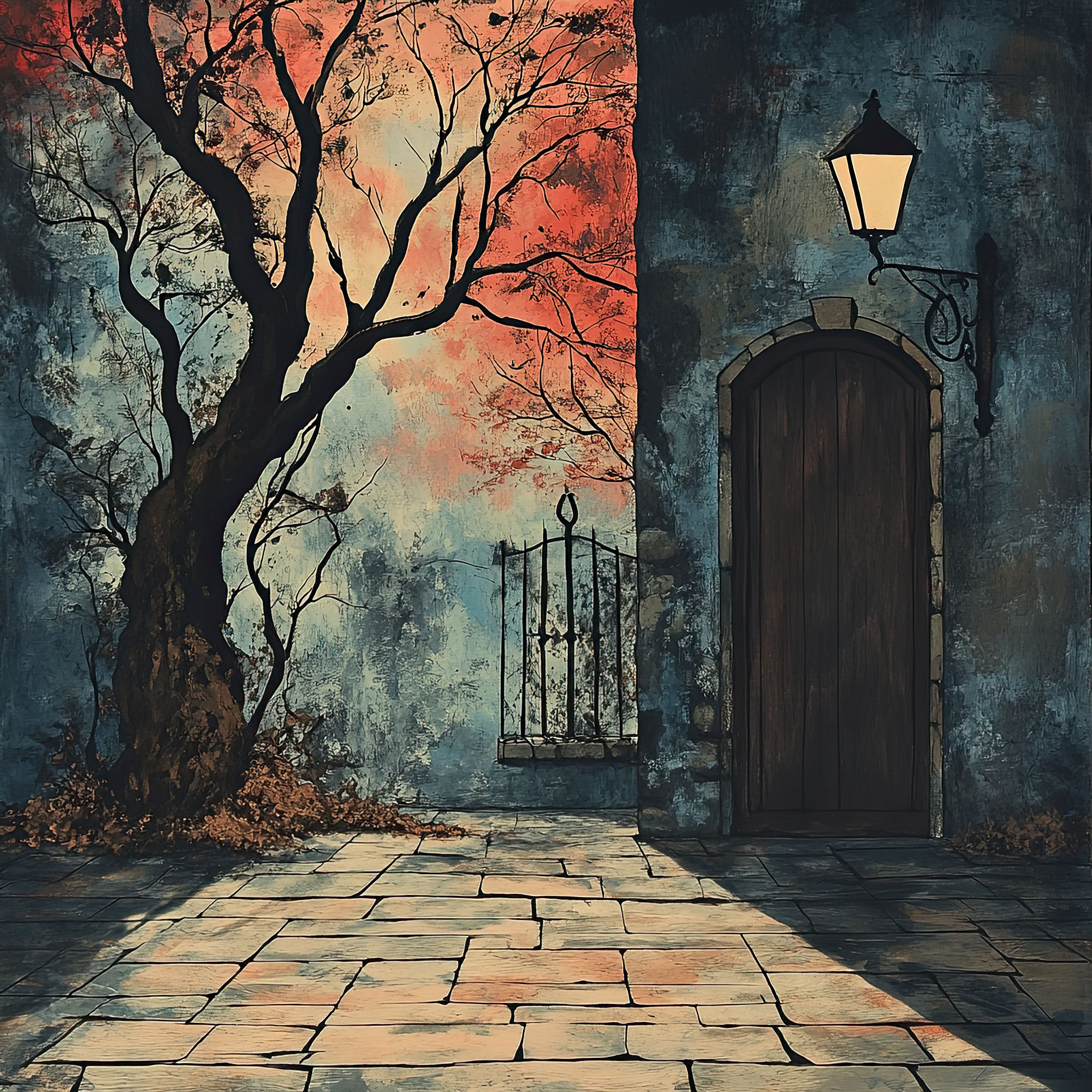 Preview for Mysterious-doorway-at-dusk-spooky-backdrop-background-9e612