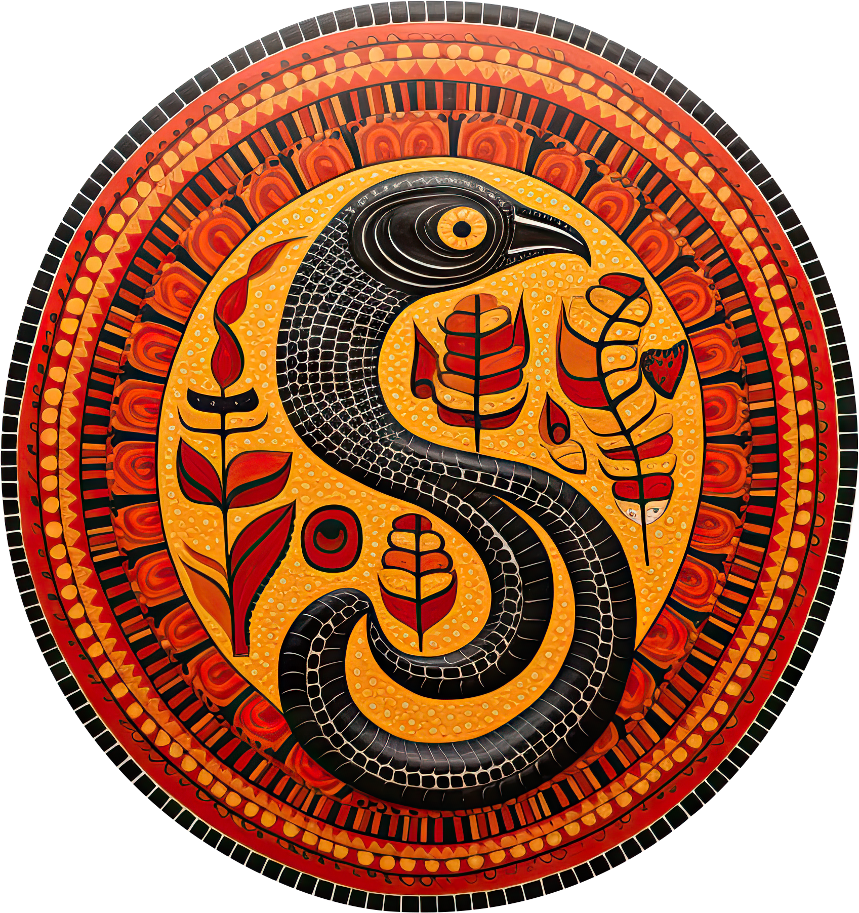 Preview for Snake-folk-art-design-logo-animal-sticker-f8cef