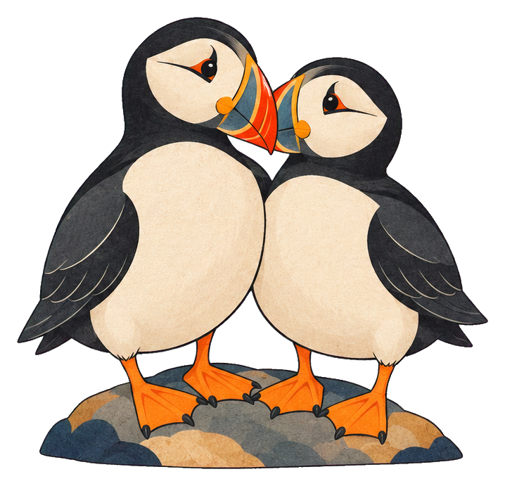 Preview for Puffin Pair Beak Kiss