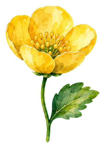 Preview for Watercolor Wildflowers Buttercup