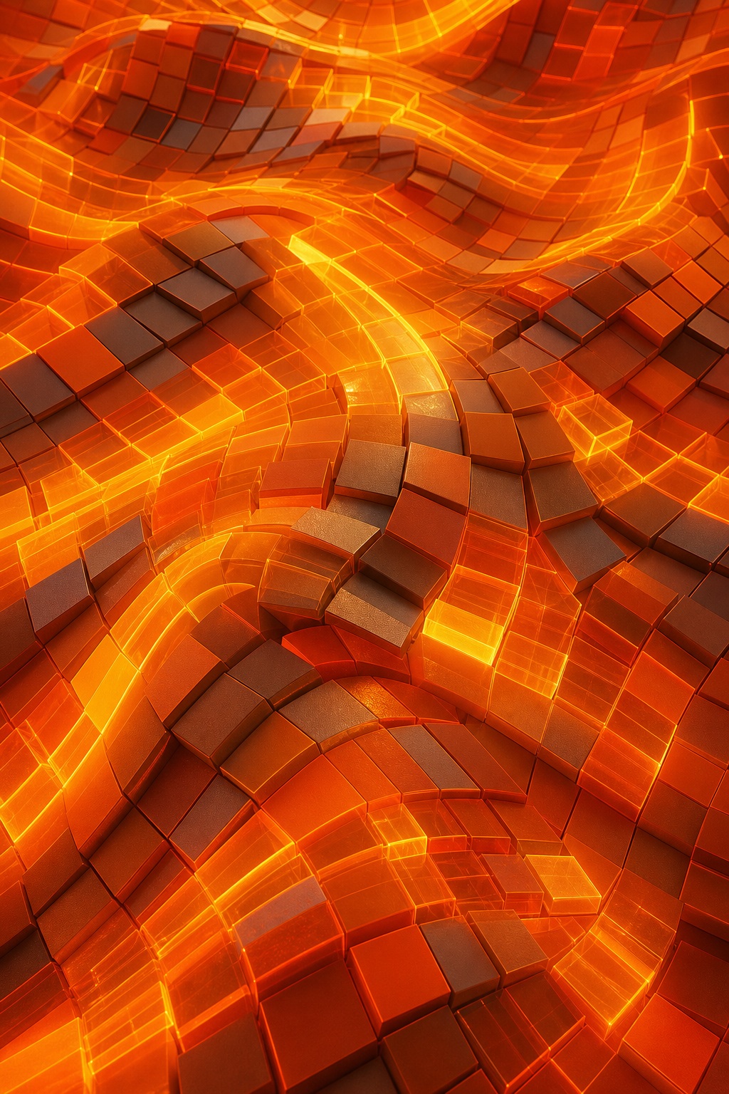 Preview for Orange Wave Blocks Abstract Background