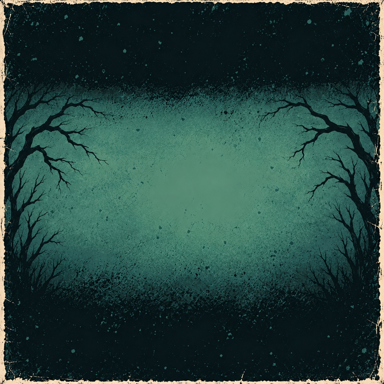 Preview for Vintage Horror Teal Forest Square Background