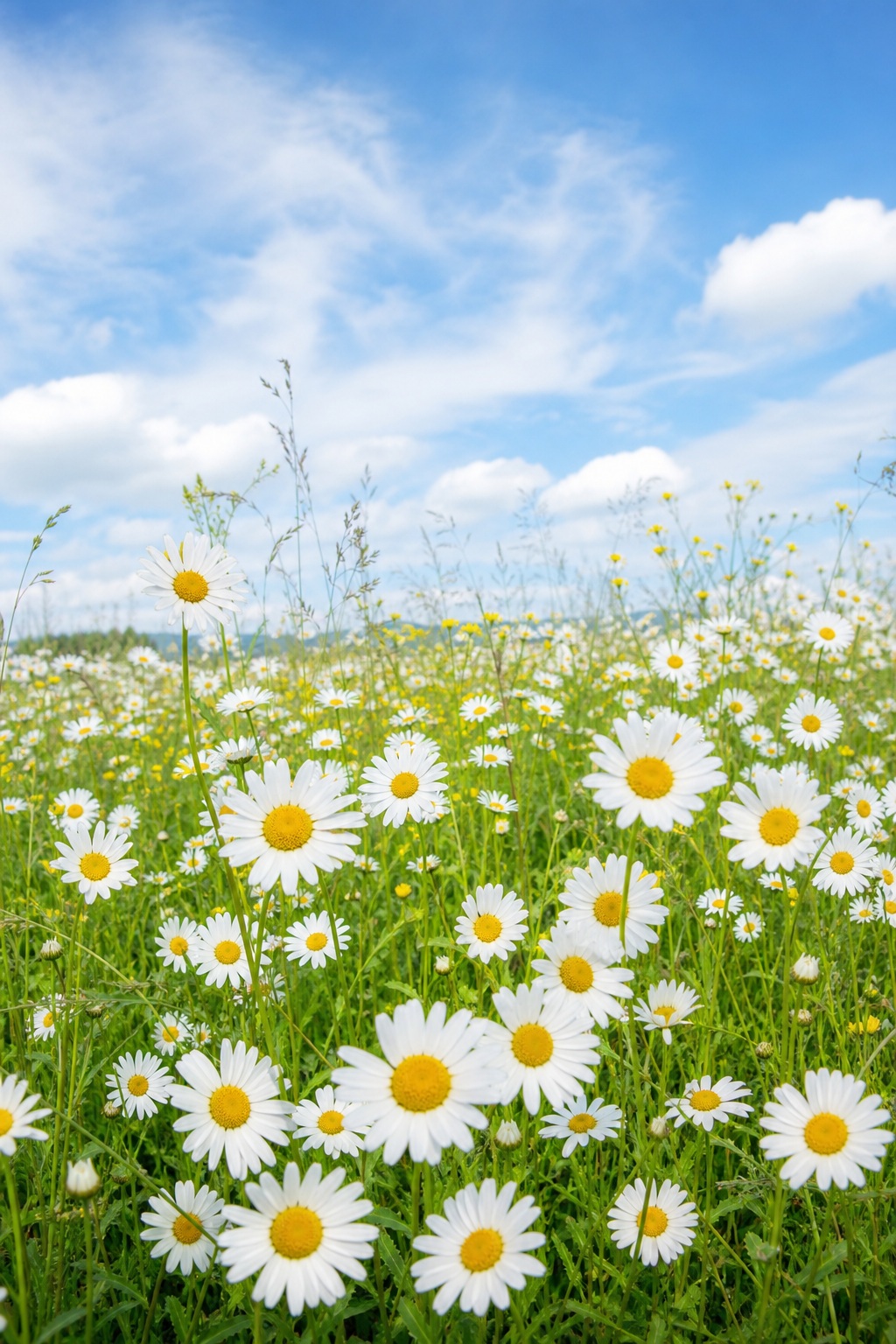 Preview for Vertical Daisy Meadow Stock Background