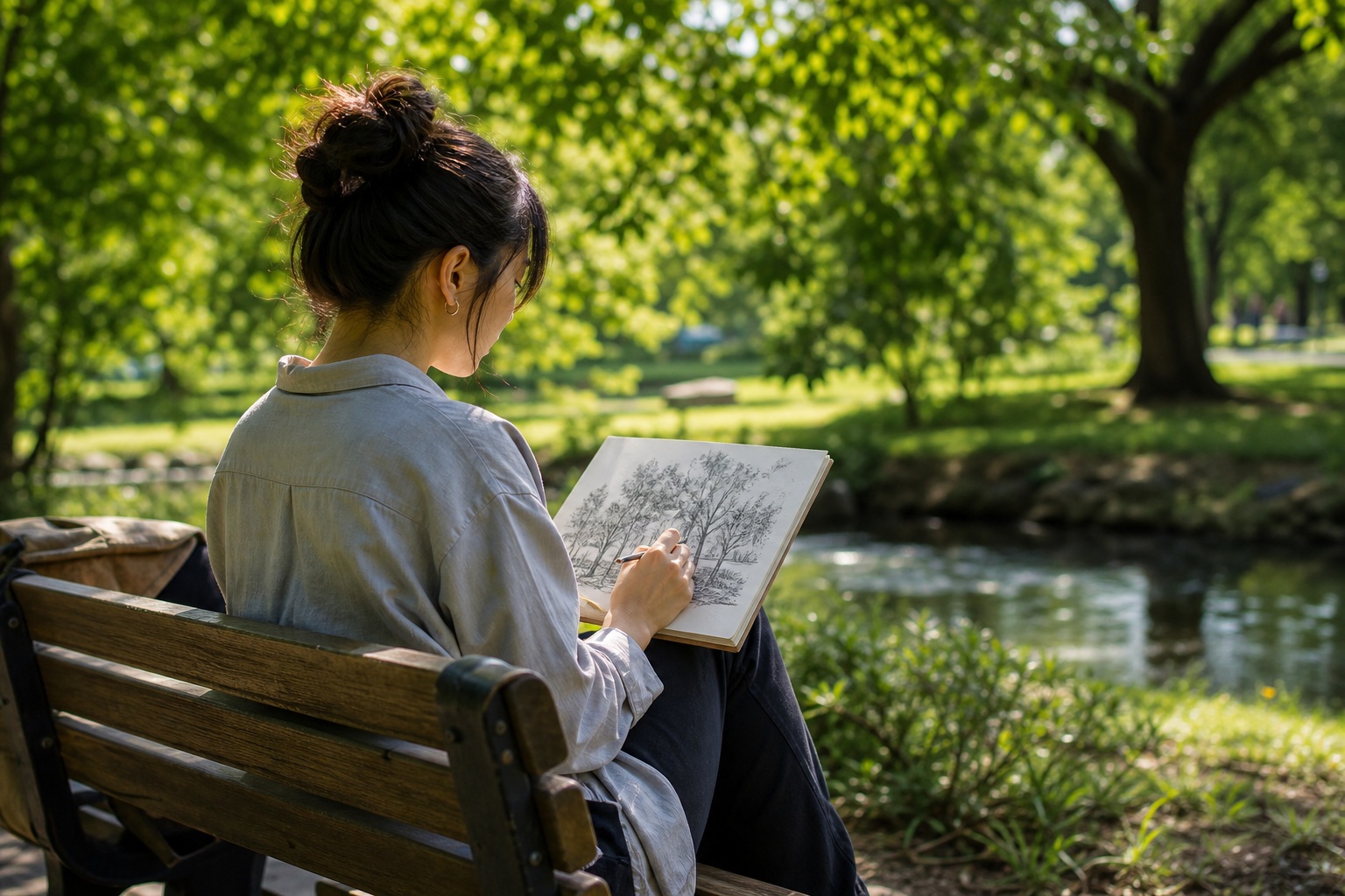Preview for Park Sketching Background For Creative Hobby Scenes
