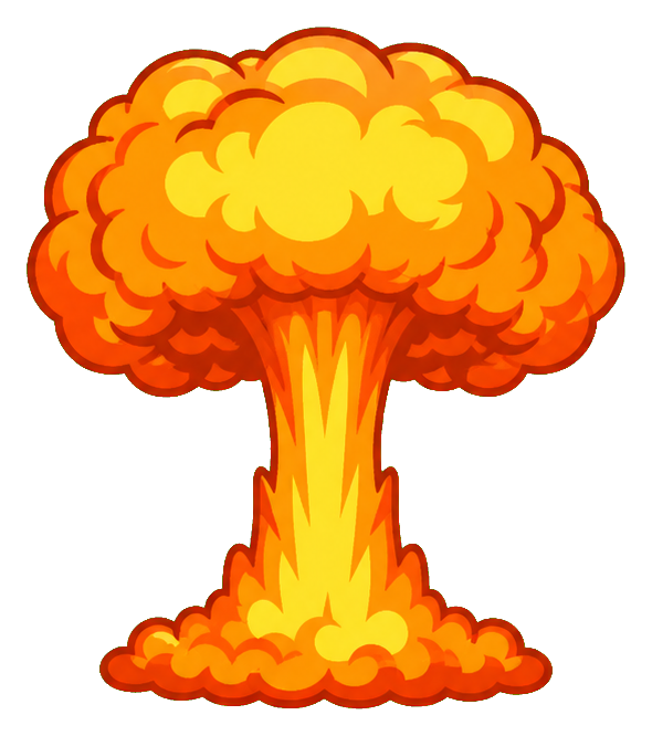 Preview for Classic Cartoon Mushroom Cloud Sticker