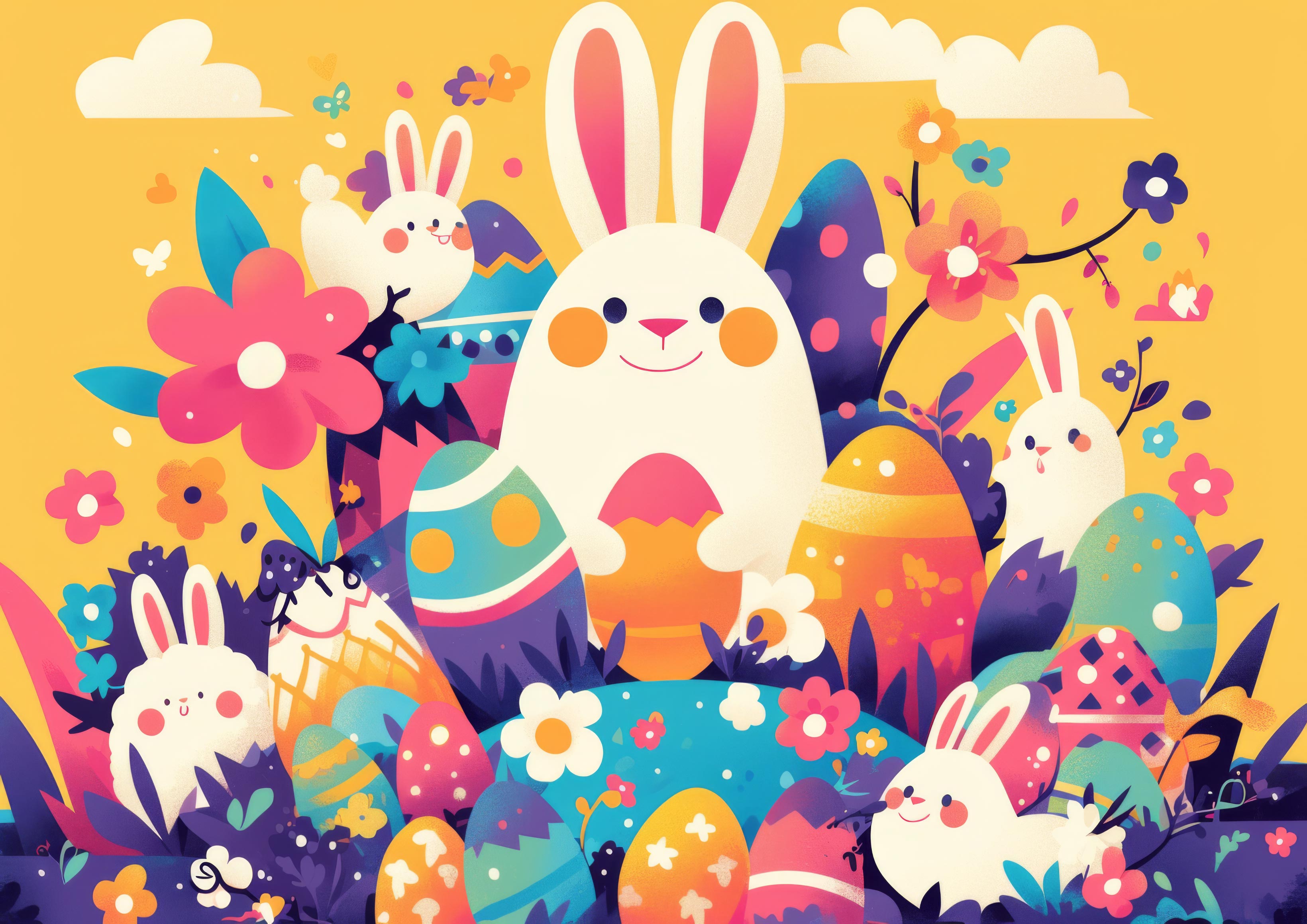 Preview for Easter-bunnies-illustration-background-73d1e
