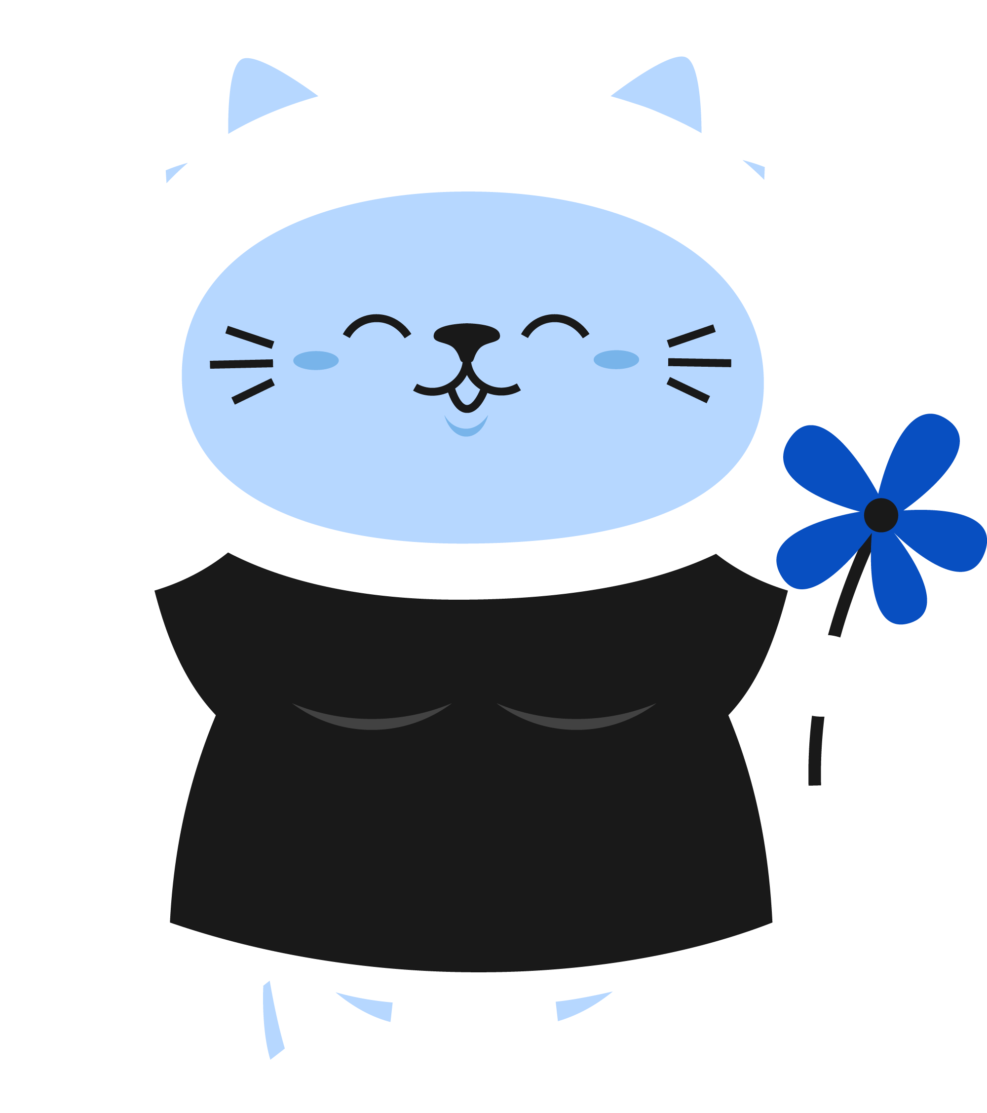 Preview for Cartoon-cat-blue-flower-zodiac-sticker-9c3a9