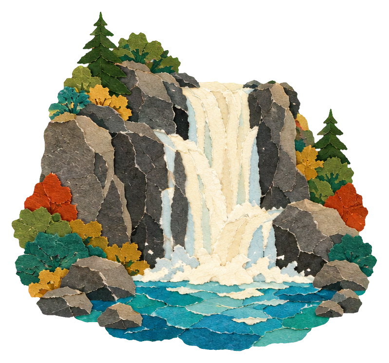 Preview for Torn Paper Landscapes Waterfall