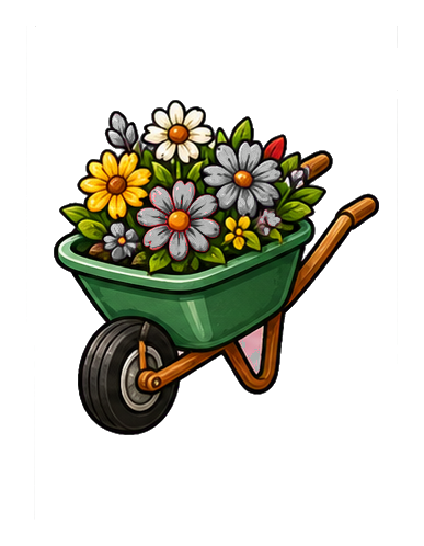 Preview for Wheelbarrow Flowers Sticker