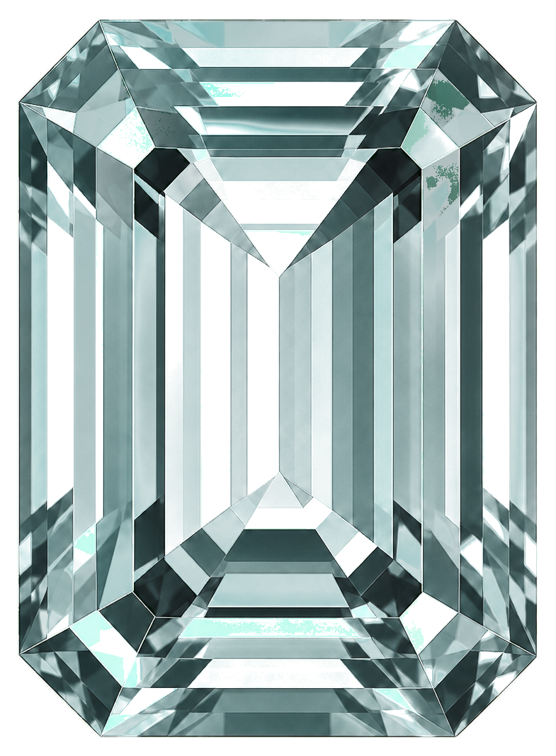 Teal emerald cut gem sticker with faceted rectangular shape
