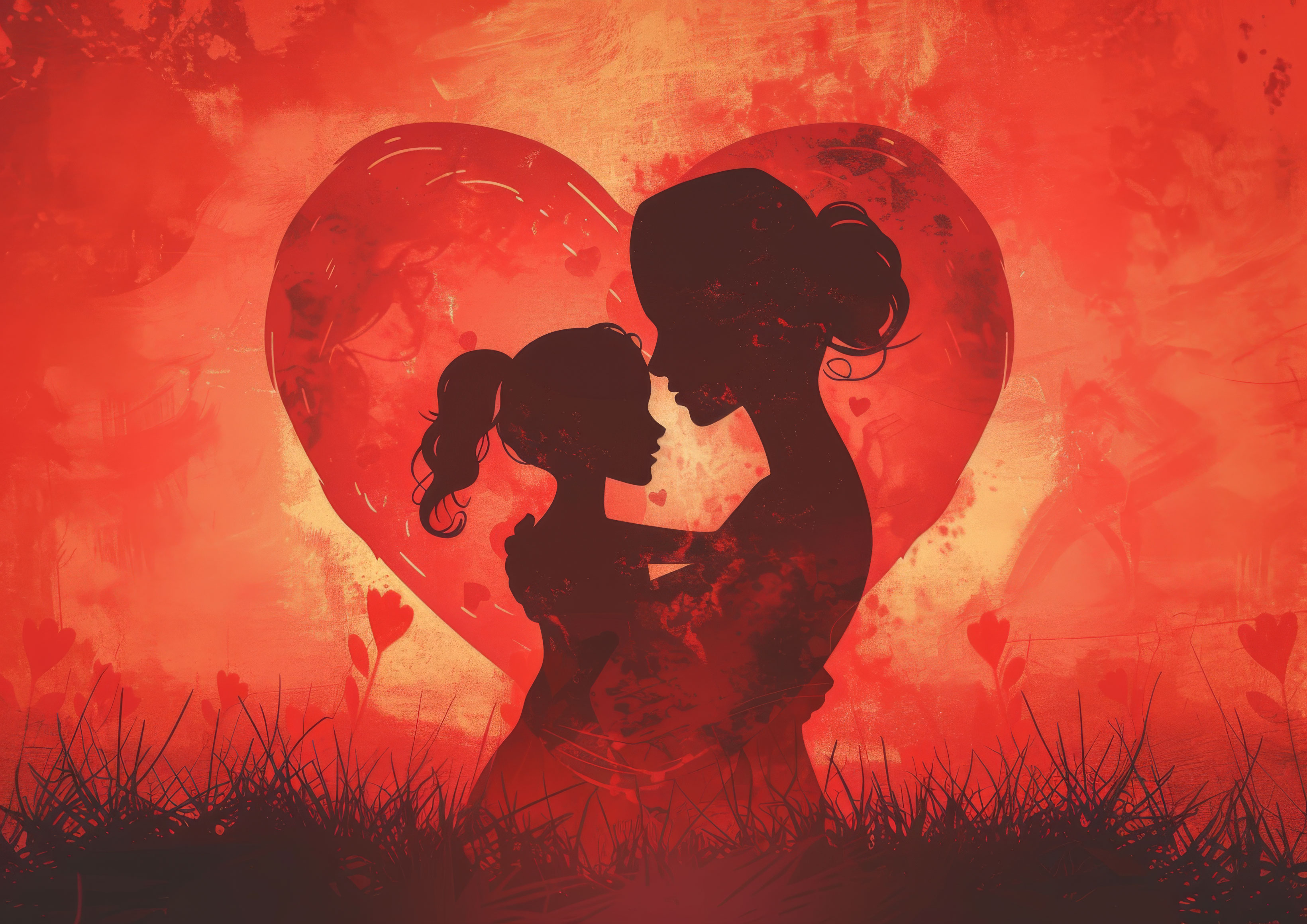Preview for Mother-child-silhouette-heart-mothers-day-background-d9b28