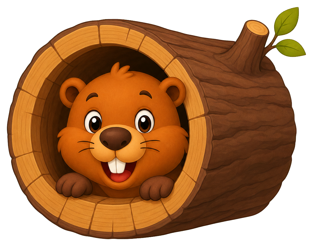 Preview for Beaver Peeking From Log Sticker