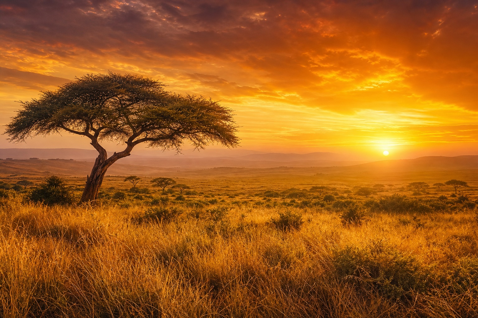 Preview for Savanna Sunset Acacia Background