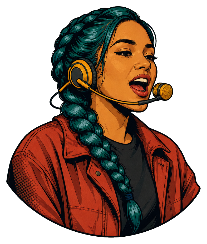 Preview for Teal Side Braid Headset Sticker