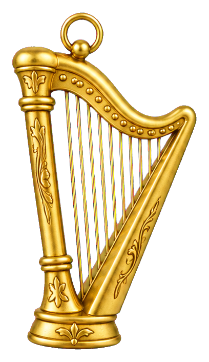 Preview for Golden Harp Christmas Ornament