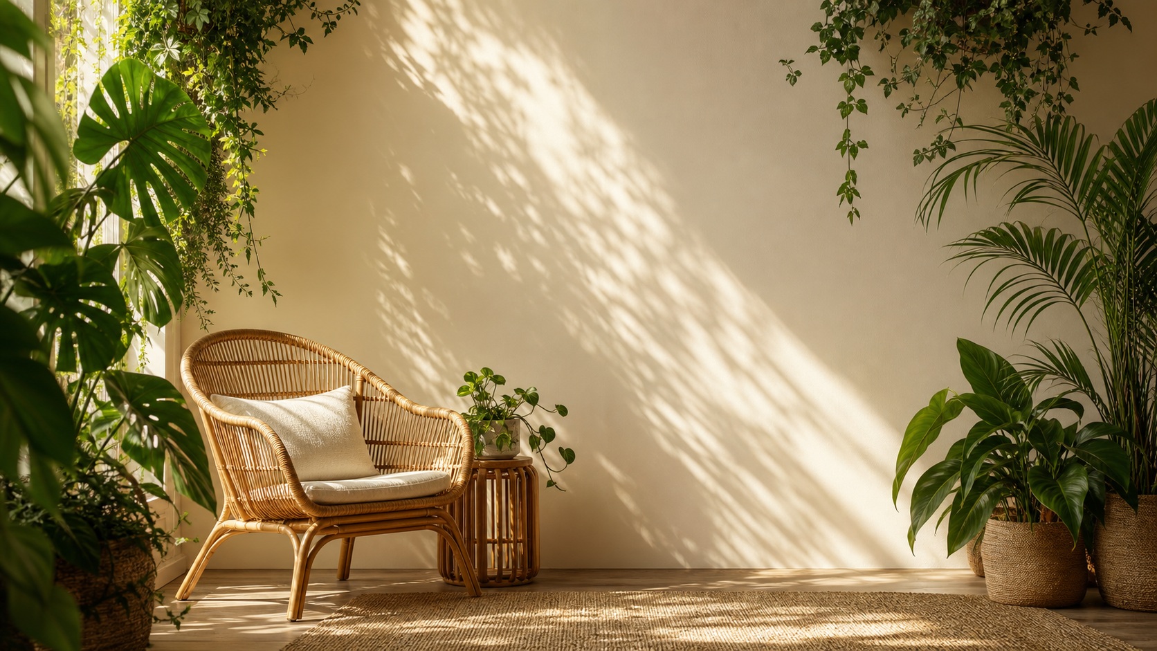 Preview for Reading Nook Background With Plants And Sunlight
