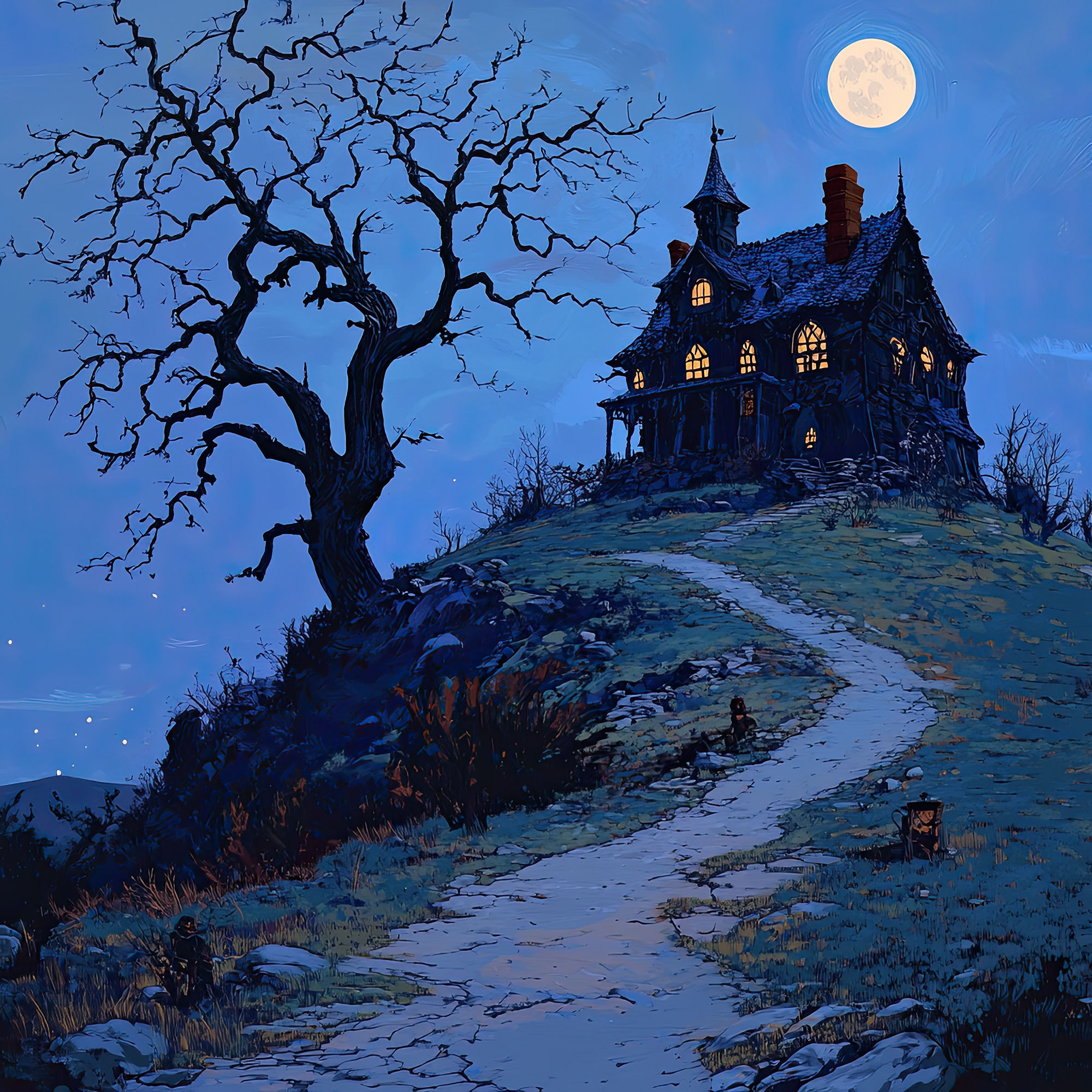 Preview for Mysterious-mansion-moonlight-spooky-backdrop-background-dea4f