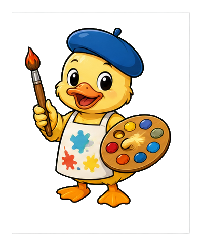 Preview for Painter Duck Sticker For Creative Designs