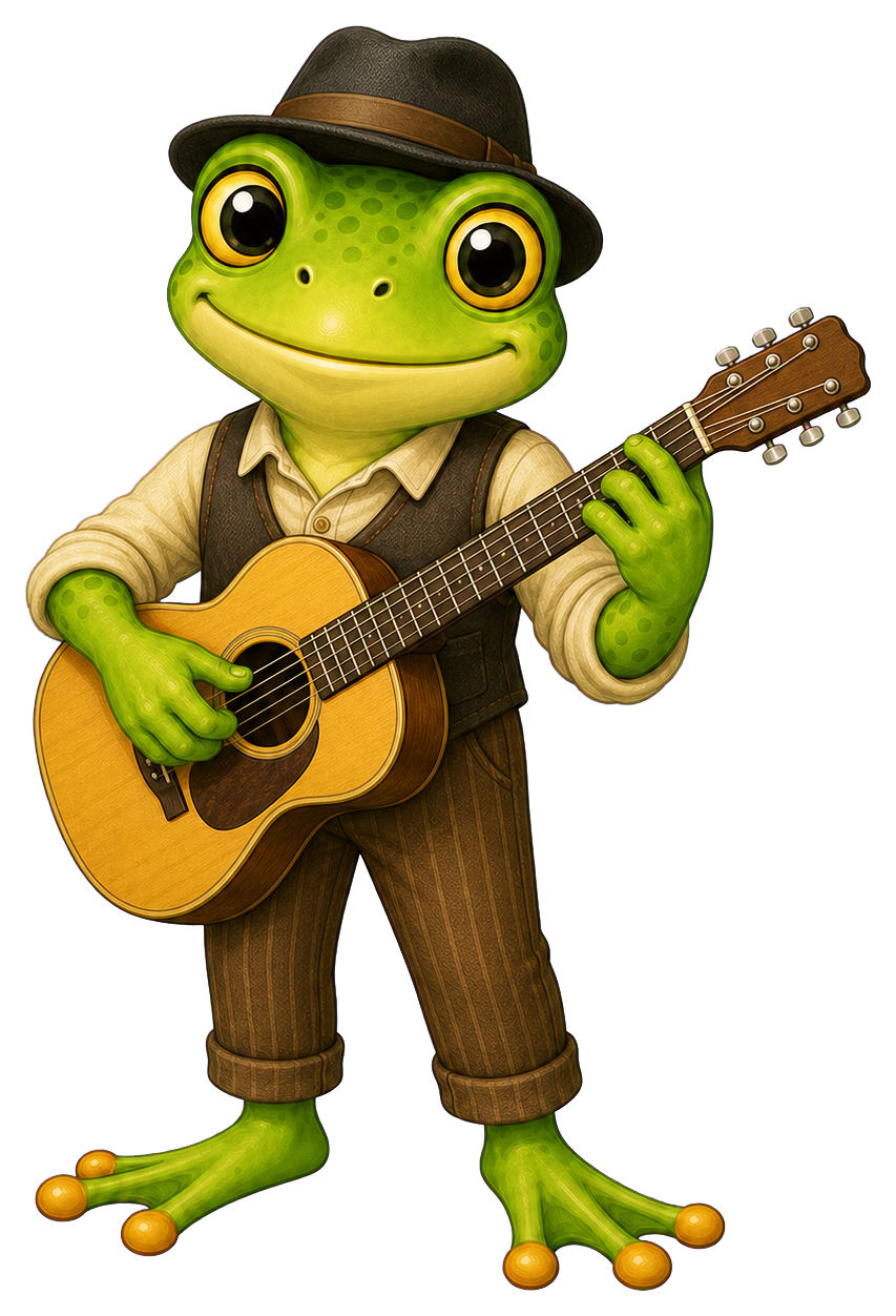 Preview for Frog Musician Sticker For Creative Designs
