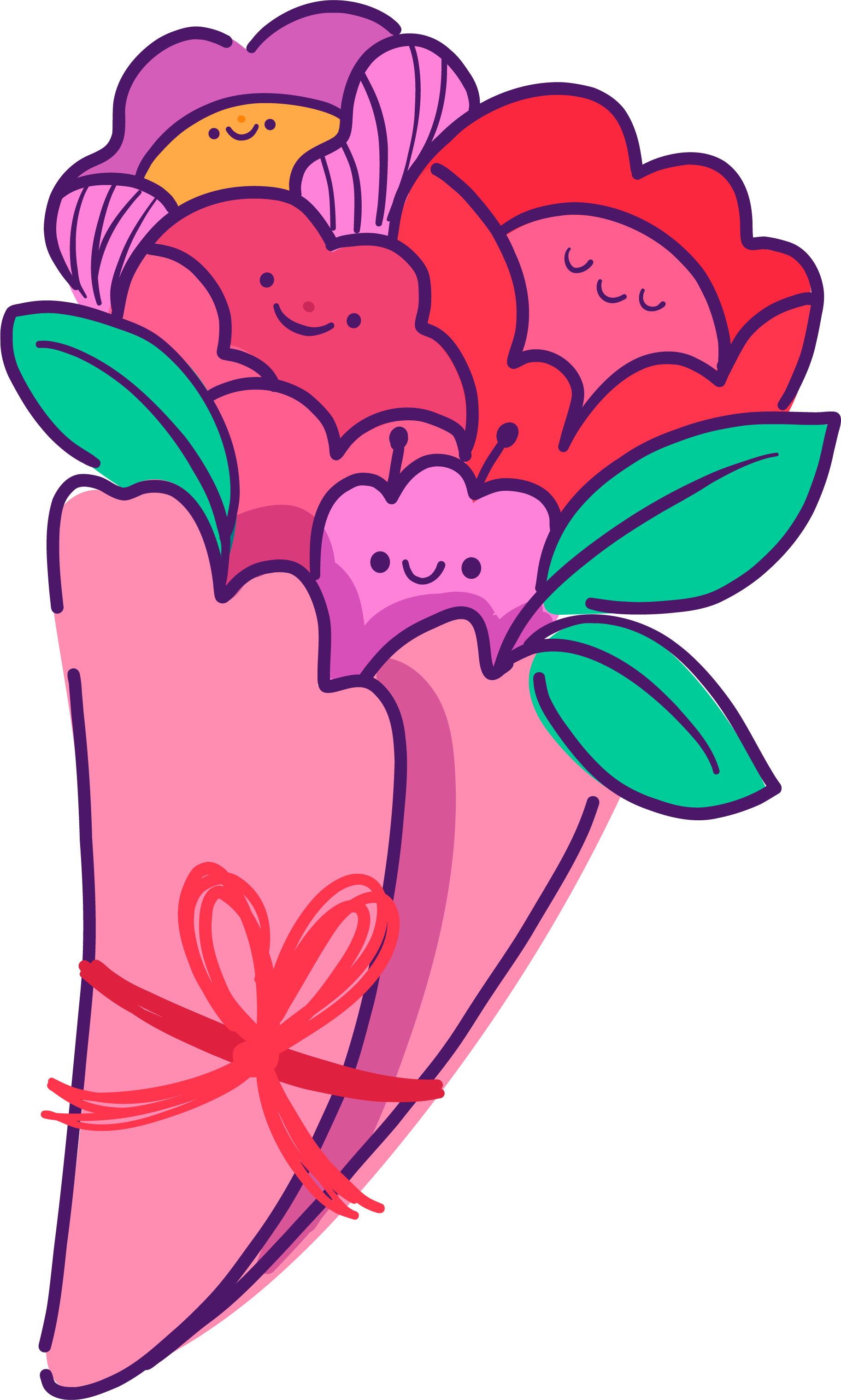 Preview for Cartoon-flower-bouquet-illustration-cute-love-sticker-22412