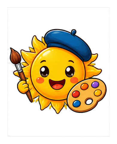 Preview for Painter Sun Sticker For Creative Designs