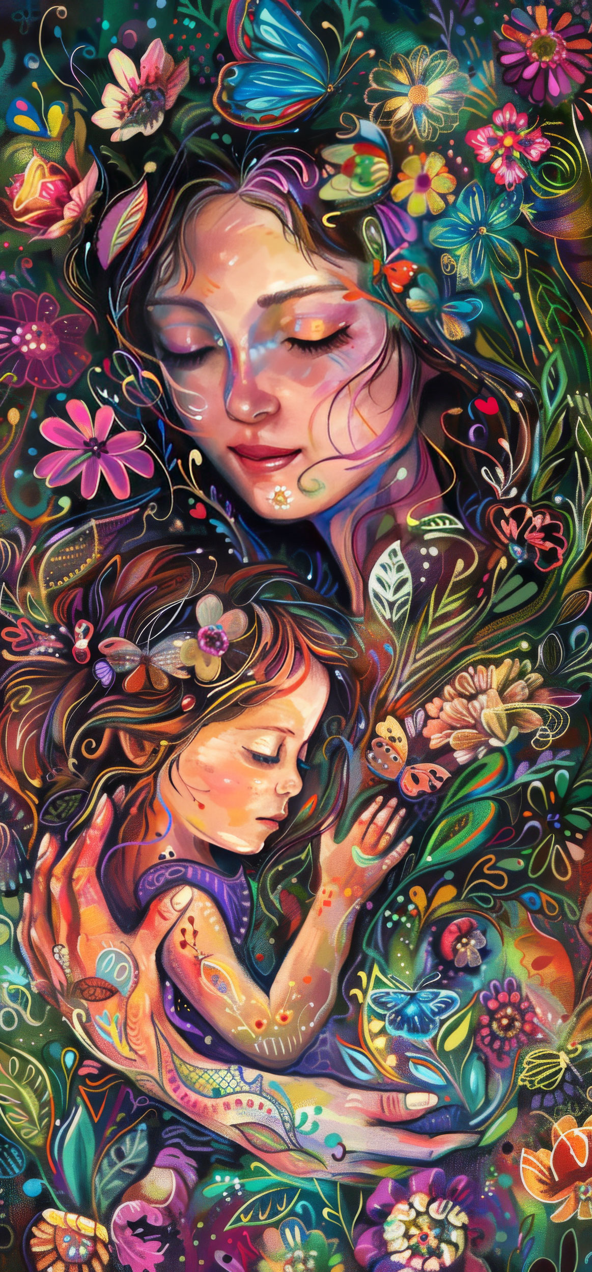 Preview for Mother-daughter-floral-slumber-mothers-day-background-82351