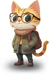 Preview for Adventurous-cartoon-cat-character-sticker-e4265