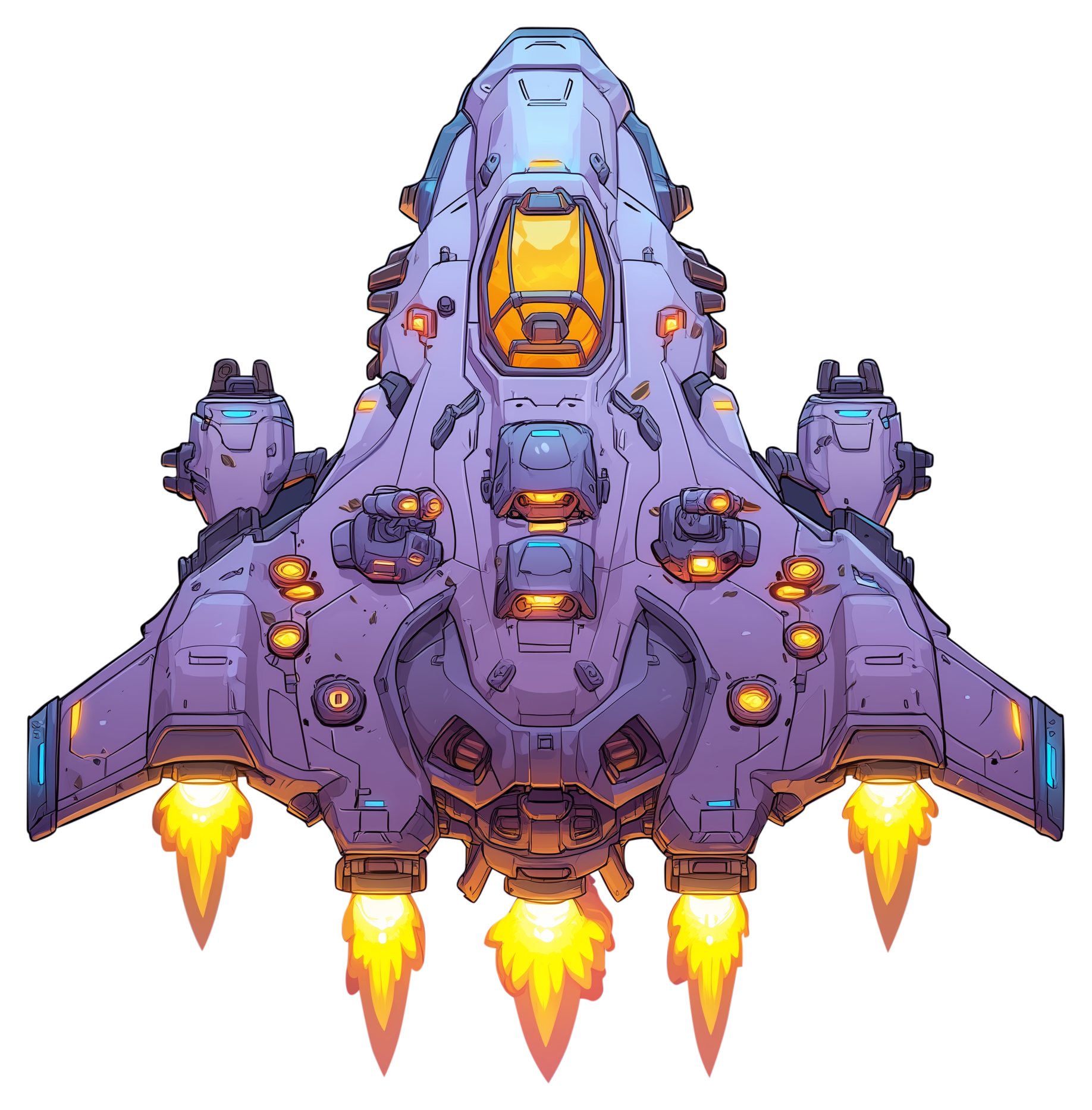 Preview for Futuristic-spaceship-pixel-art-sticker-fbde6