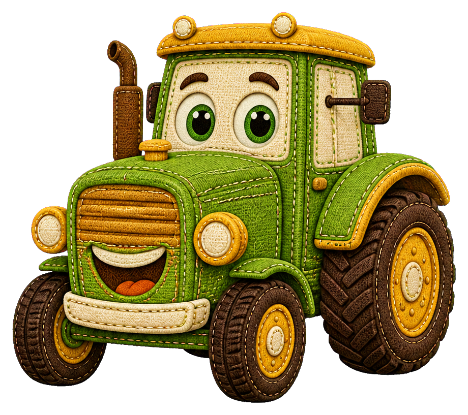 Preview for Cheerful Farm Tractor Character Sticker
