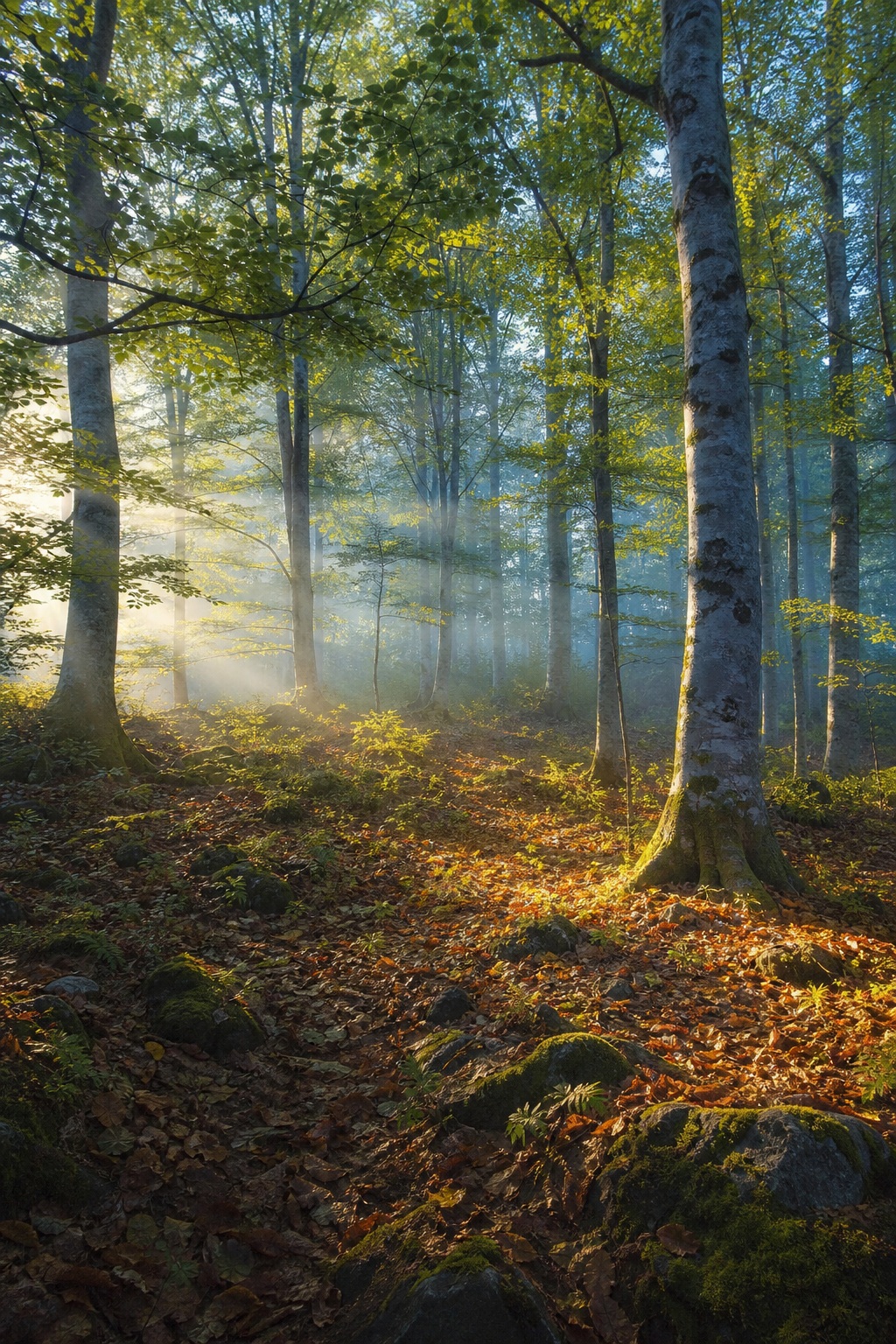Preview for Ash Woodland Dawn Forest Background