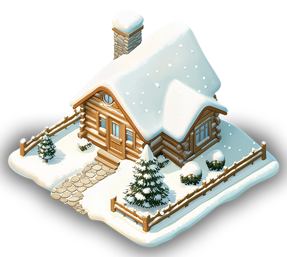 Preview for Snowy-log-cabin-illustration-building-sticker-d16ee