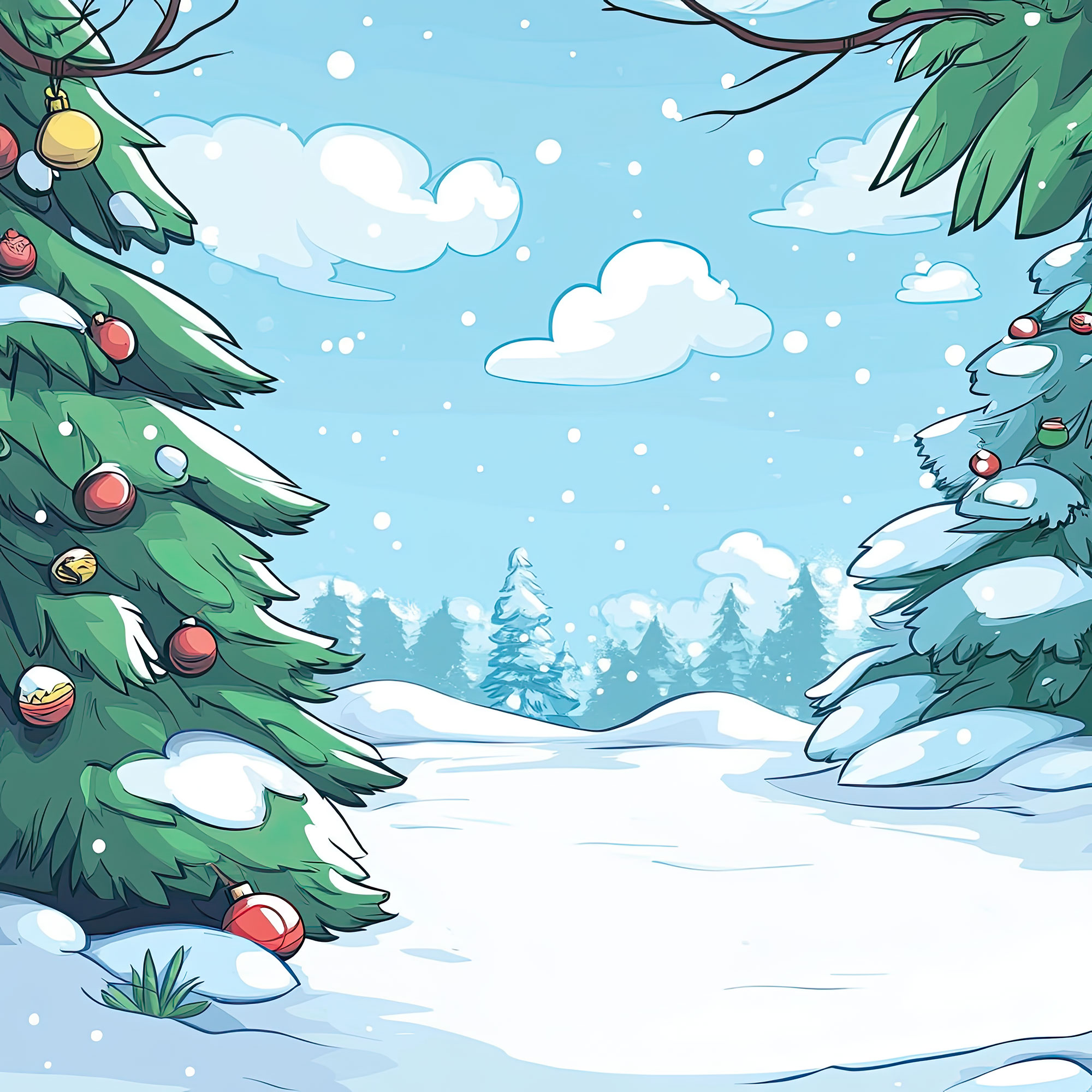 Preview for Cartoon-winter-landscape-christmas-backdrop-background-2c2ac